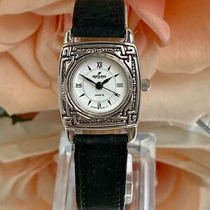 Peyote Bird Santa Fe White Dial Silver-tone Southwest Style Watch Leather Strap